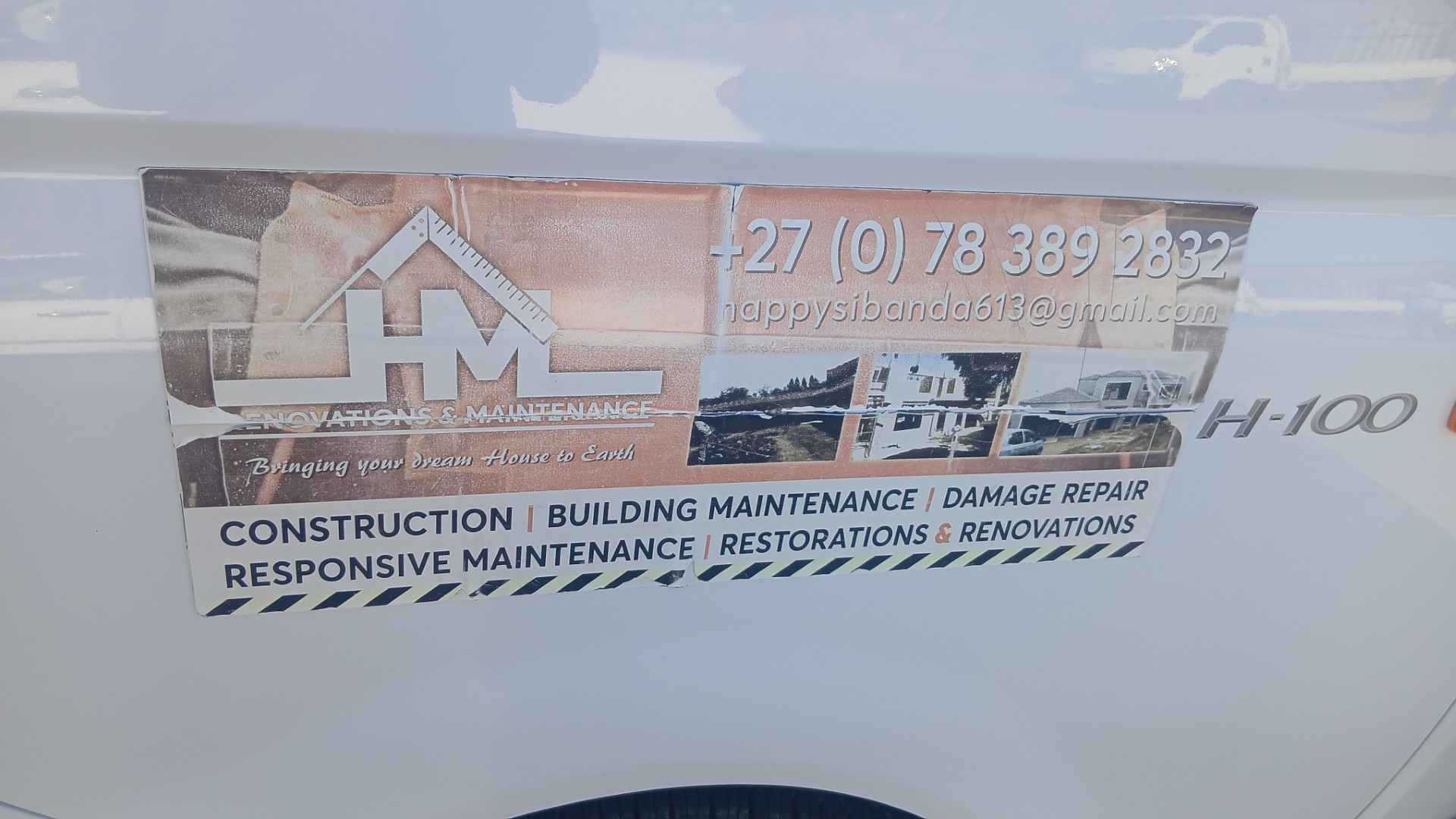 HM Renovations and Maintenance branded company vehicle in Sandton