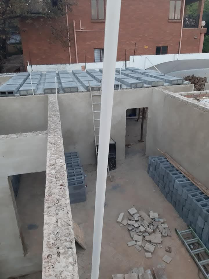 Slab blocks laid over a new home extension in Bryanston